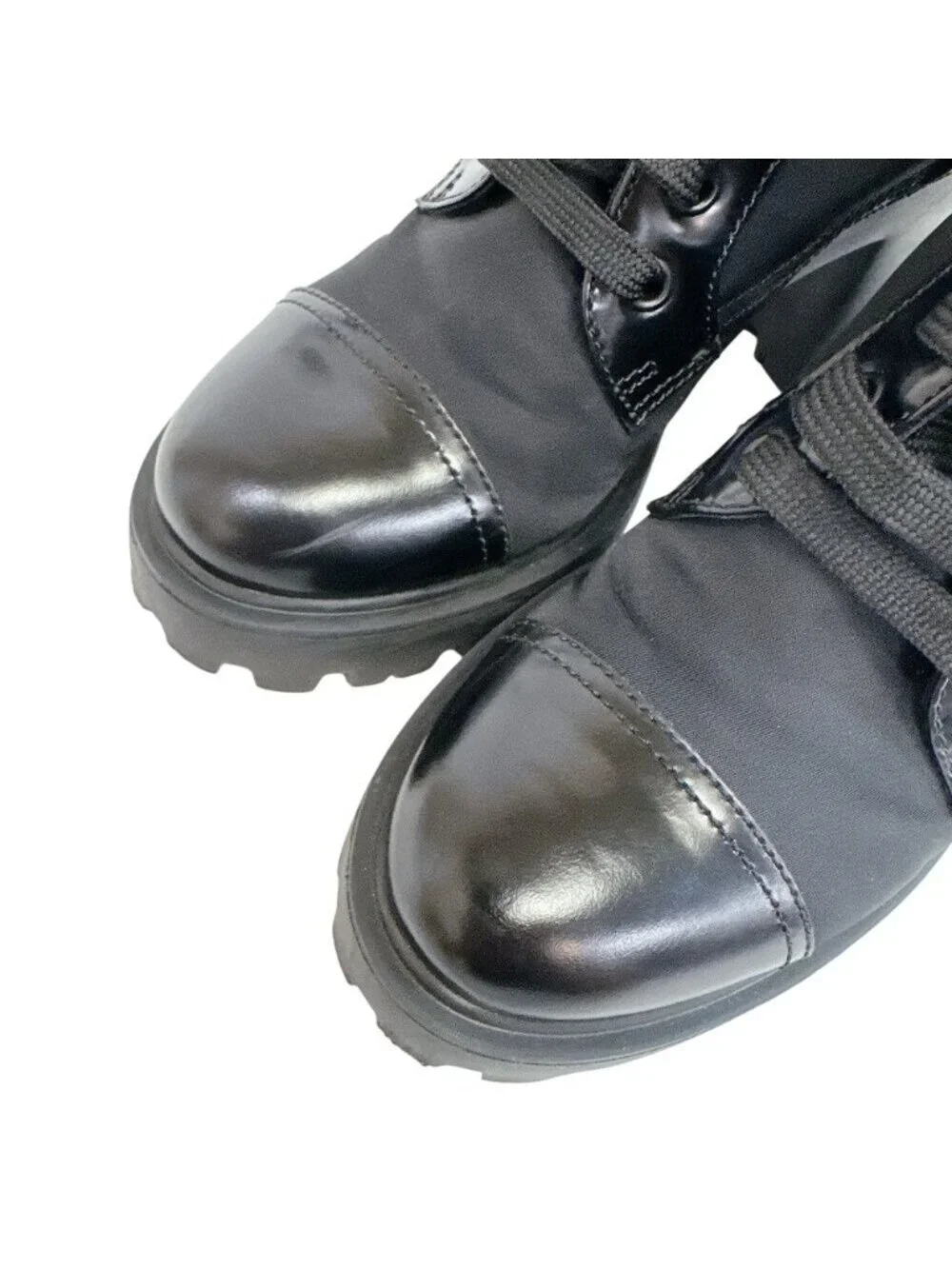 Prada Booties Heels Sneakers Brands Lace Up Short Boots Triangle Logo